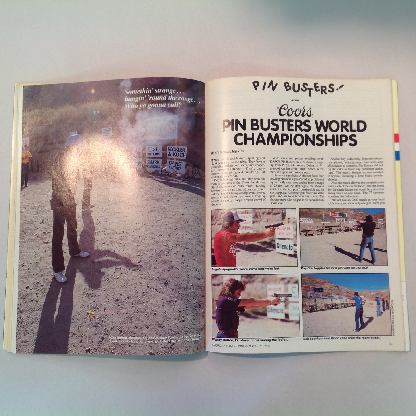 Vintage May/Jun 1985 American Handgunner Magazine Mentality of Gun Fights Competition Issue Dallas Cowboy Cheerleader Wins Big!