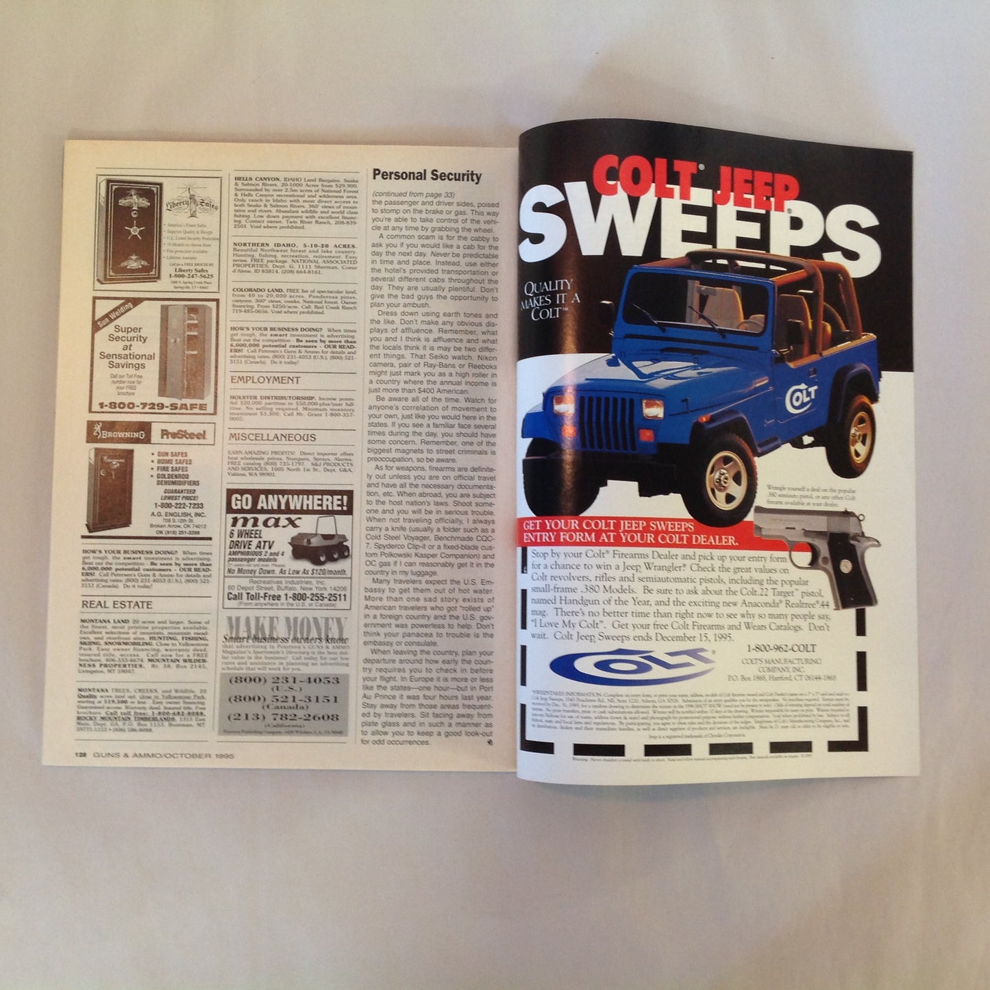 Vintage Oct 1995 Guns & Ammo Magazine Special Handgun Issue