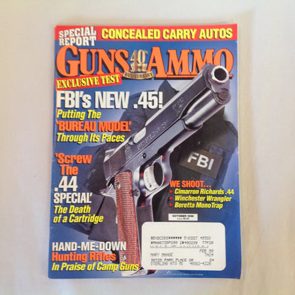 Vintage Oct 1998 Guns & Ammo Magazine 40th Anniversary Exclusive Test FBI's New .45