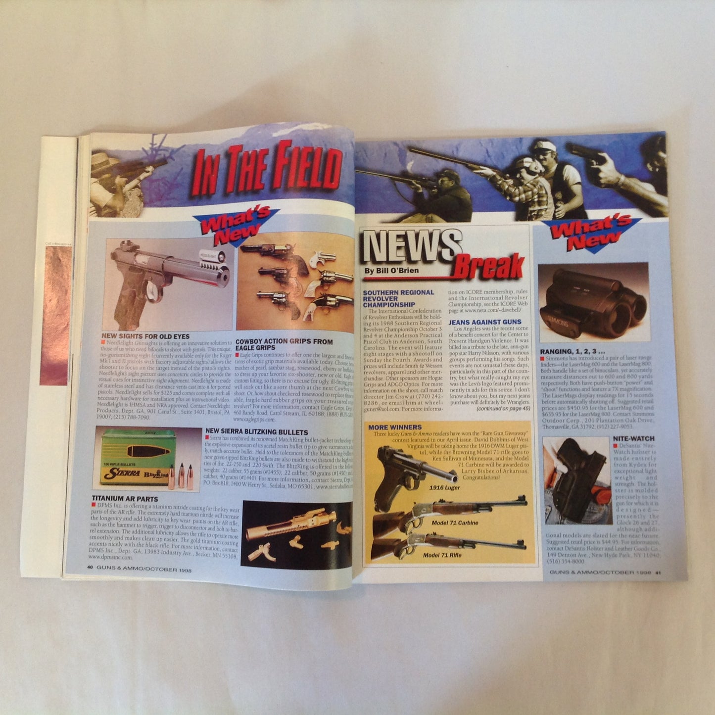 Vintage Oct 1998 Guns & Ammo Magazine 40th Anniversary Exclusive Test FBI's New .45