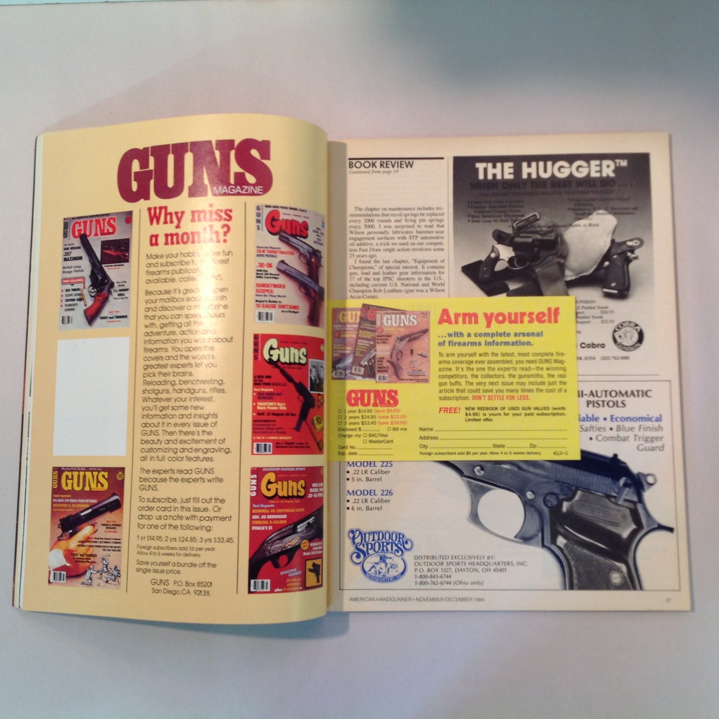Vintage Nov/Dec 1984 American Handgunner Magazine .38 Super Today Bianchi Cup VI Full House .45 Auto Pistols That Didn't Make It