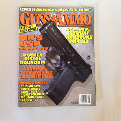 Vintage May 1993 Guns & Ammo Magazine HK's USP Hot New Handguns for '93