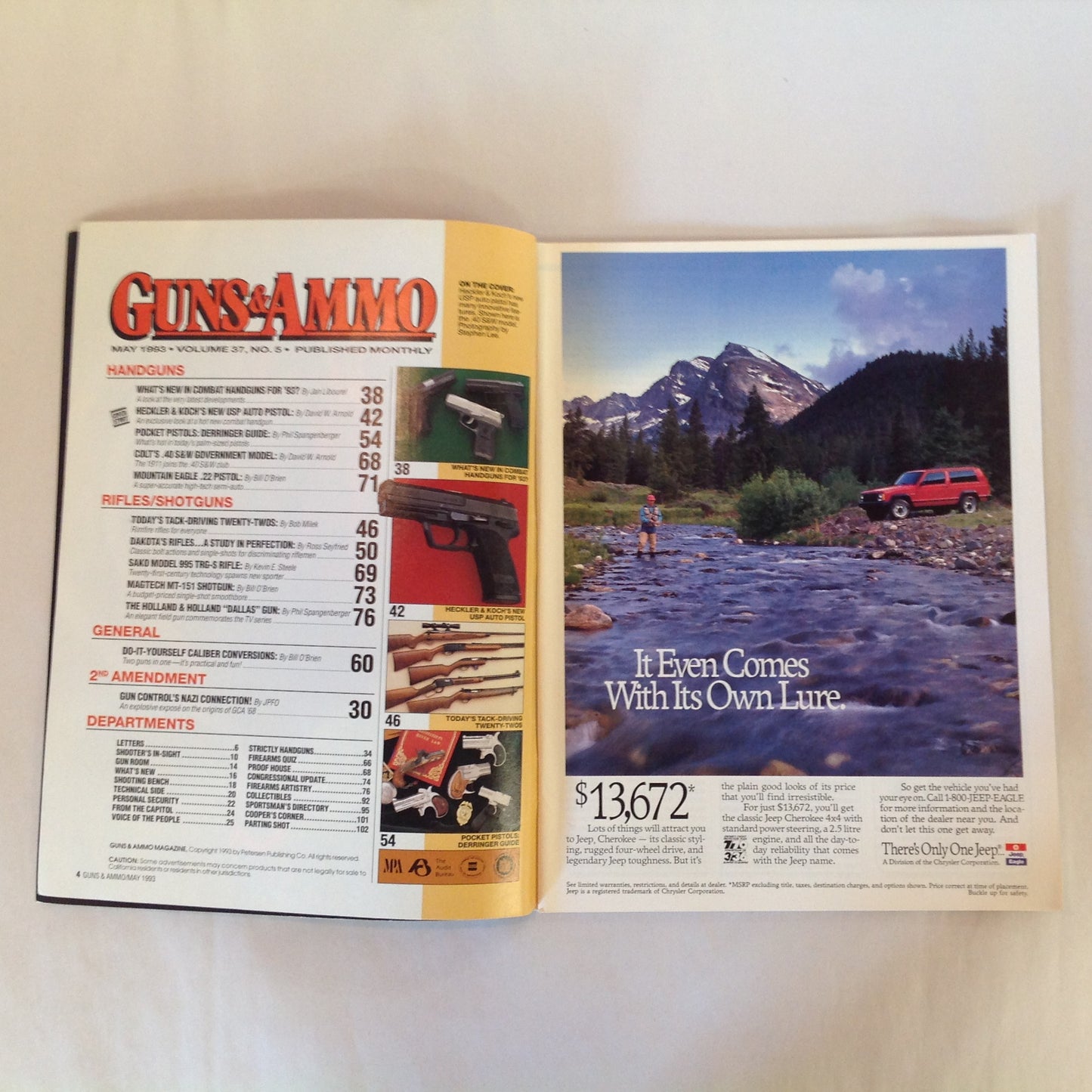 Vintage May 1993 Guns & Ammo Magazine HK's USP Hot New Handguns for '93