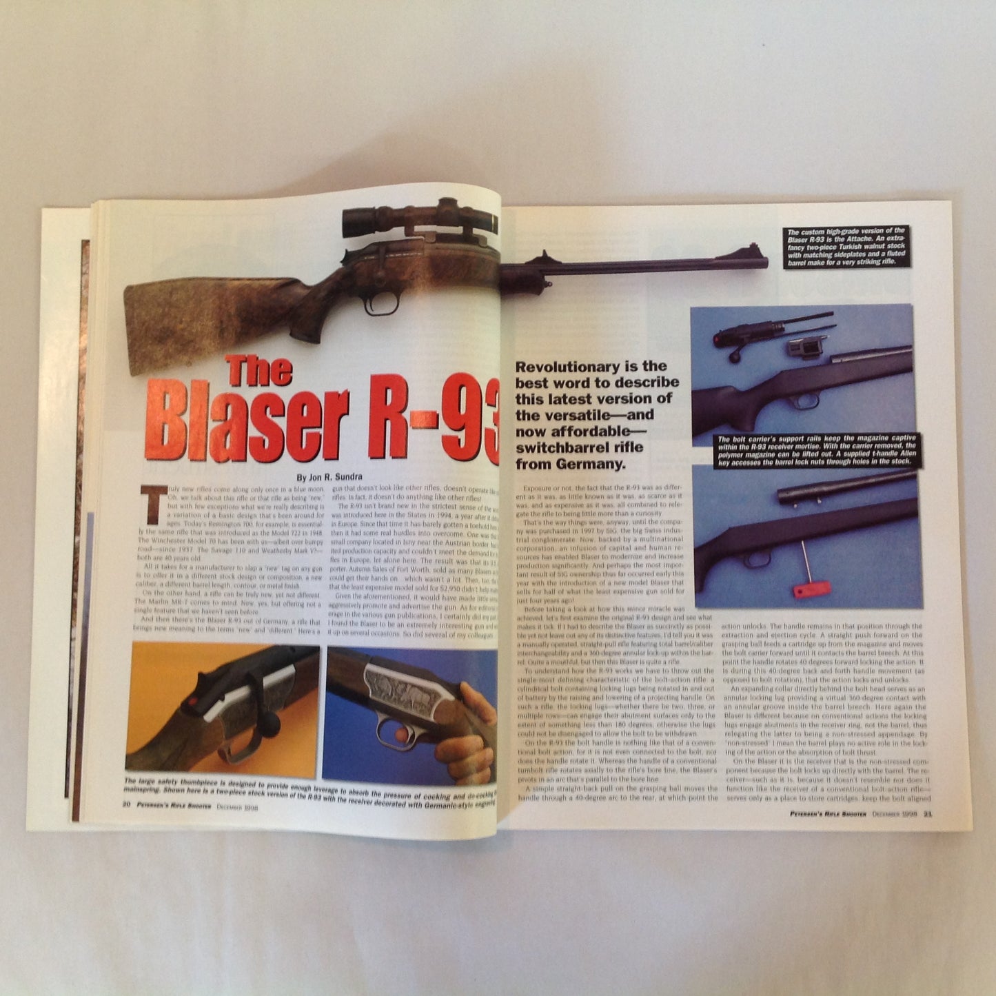 Vintage Dec 1998 Rifle Shooter Magazine Blaser R-93