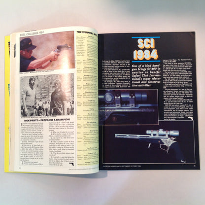 Vintage Sep/Oct 1984 American Handgunner Magazine Nick Pruitt Wins Steel Challenge 1984 Comp Guns Gammon .38 Super Danish Precision: Enter the Agner