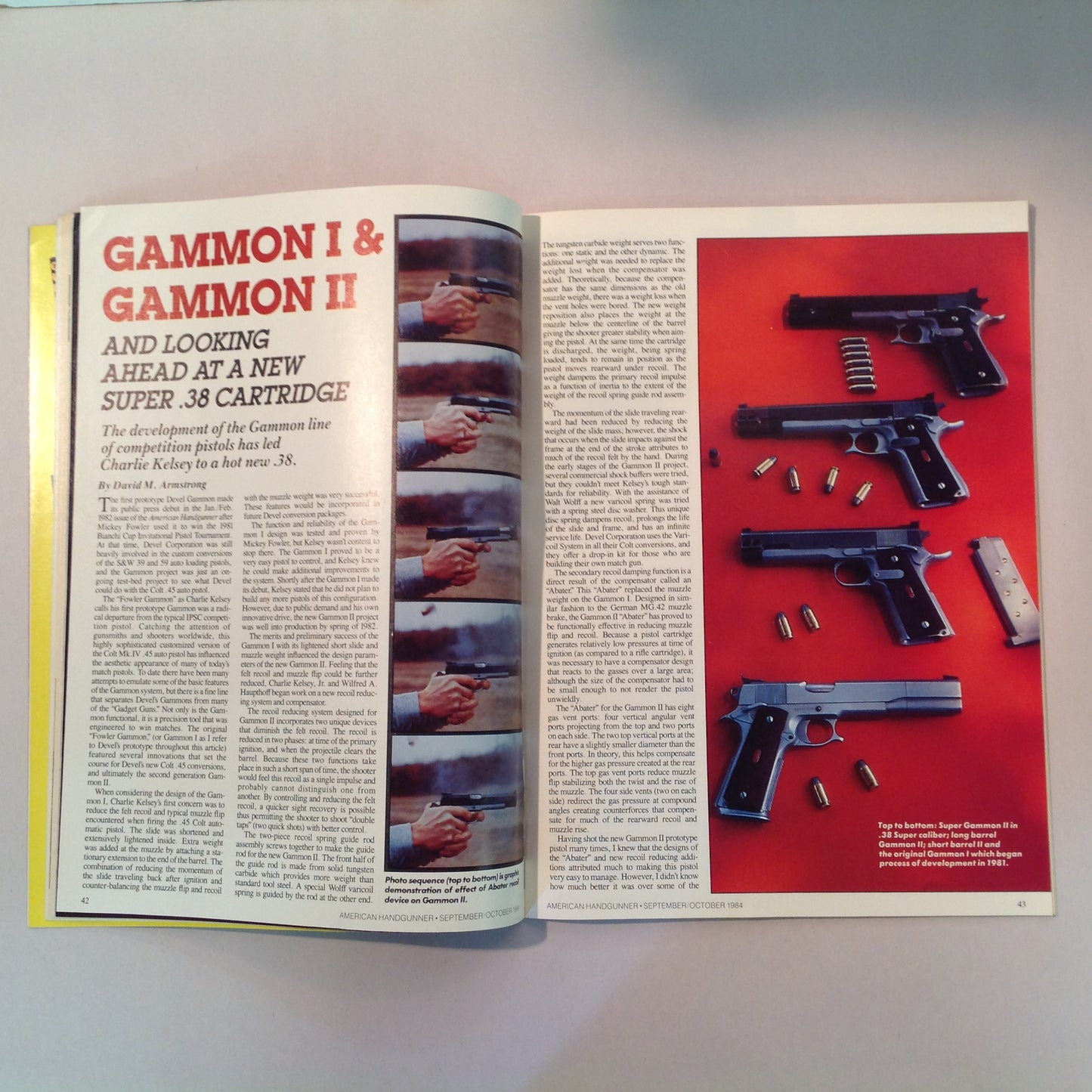 Vintage Sep/Oct 1984 American Handgunner Magazine Nick Pruitt Wins Steel Challenge 1984 Comp Guns Gammon .38 Super Danish Precision: Enter the Agner