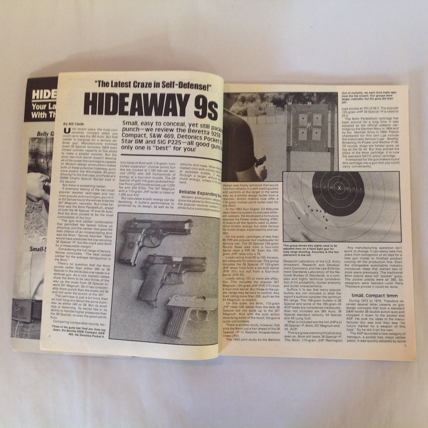 Vintage 1987 Hideaway Handguns For Personal & Home Protection Magazine