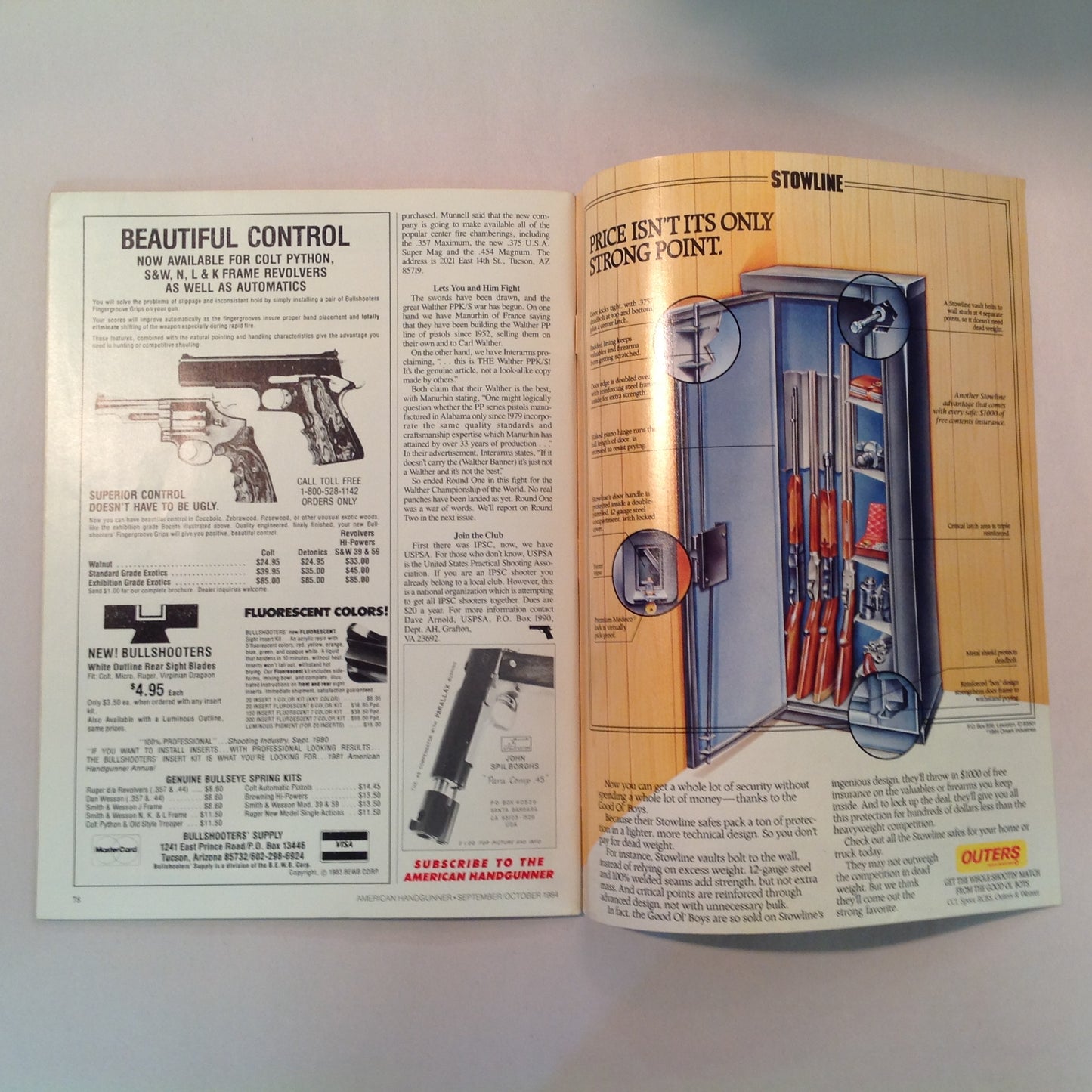 Vintage Sep/Oct 1984 American Handgunner Magazine Nick Pruitt Wins Steel Challenge 1984 Comp Guns Gammon .38 Super Danish Precision: Enter the Agner