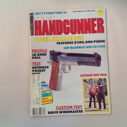 Vintage Sep/Oct 1985 American Handgunner Magazine Steel Challenge Profile Jo Anne Hall Detonics Pocket Nine Davis Windmaster