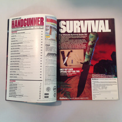 Vintage Sep/Oct 1985 American Handgunner Magazine Steel Challenge Profile Jo Anne Hall Detonics Pocket Nine Davis Windmaster