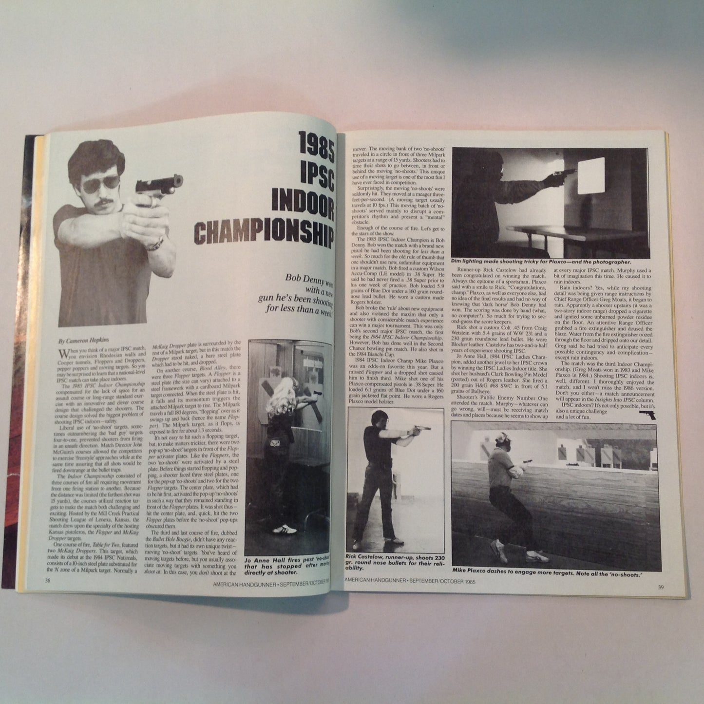 Vintage Sep/Oct 1985 American Handgunner Magazine Steel Challenge Profile Jo Anne Hall Detonics Pocket Nine Davis Windmaster