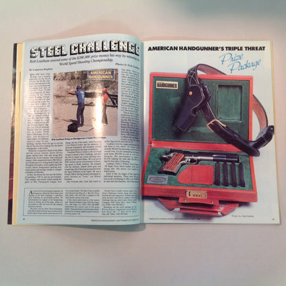 Vintage Sep/Oct 1985 American Handgunner Magazine Steel Challenge Profile Jo Anne Hall Detonics Pocket Nine Davis Windmaster