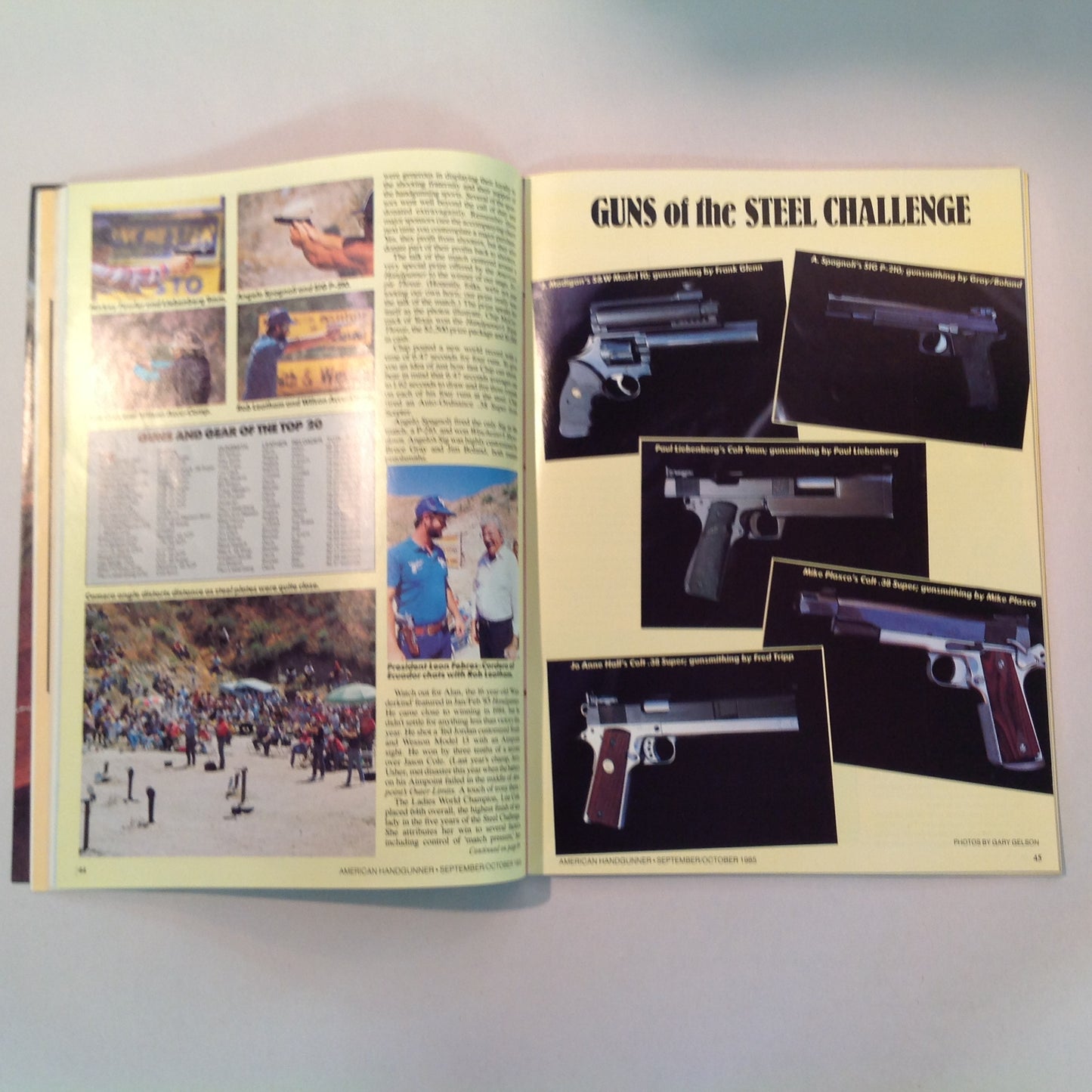 Vintage Sep/Oct 1985 American Handgunner Magazine Steel Challenge Profile Jo Anne Hall Detonics Pocket Nine Davis Windmaster
