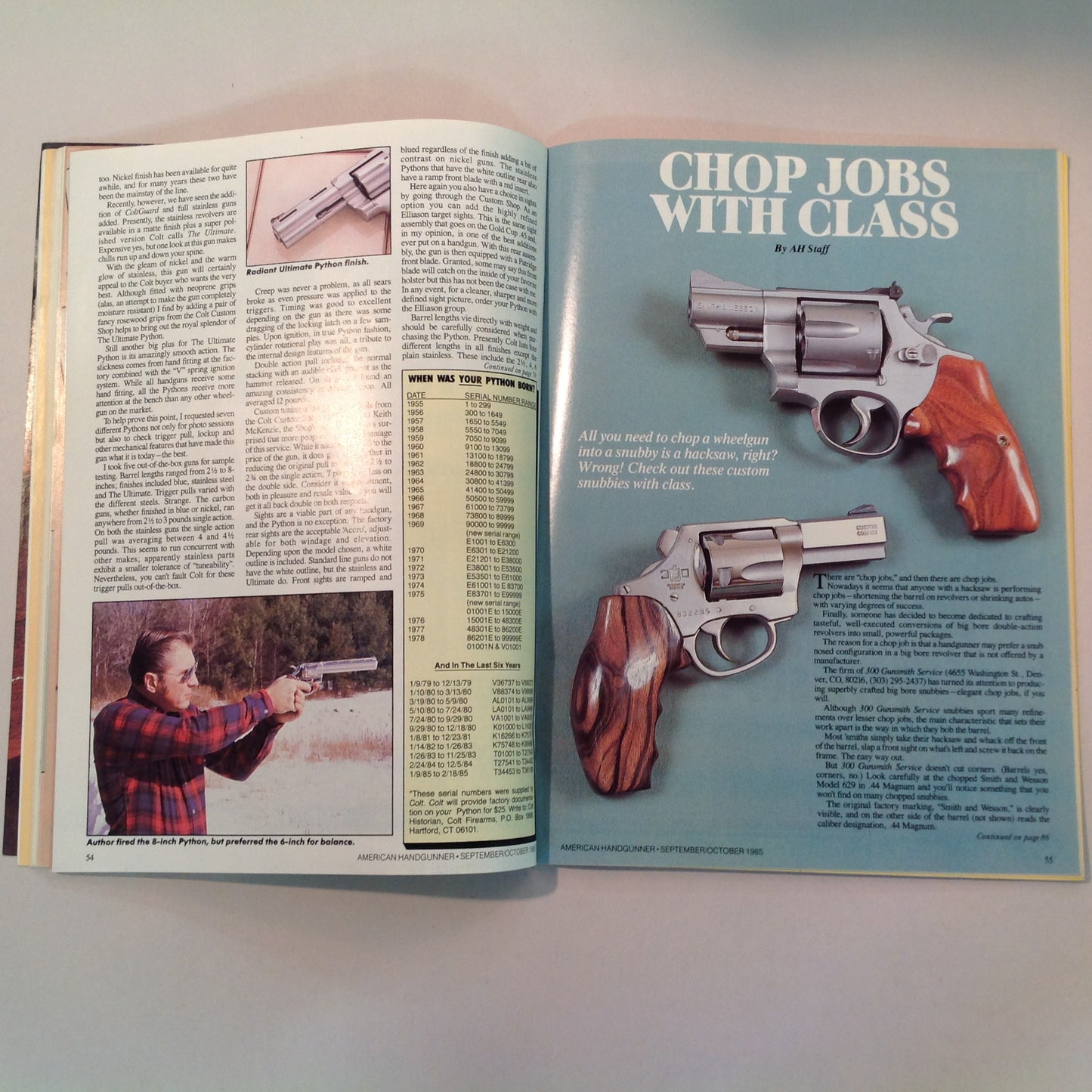 Vintage Sep/Oct 1985 American Handgunner Magazine Steel Challenge Profile Jo Anne Hall Detonics Pocket Nine Davis Windmaster