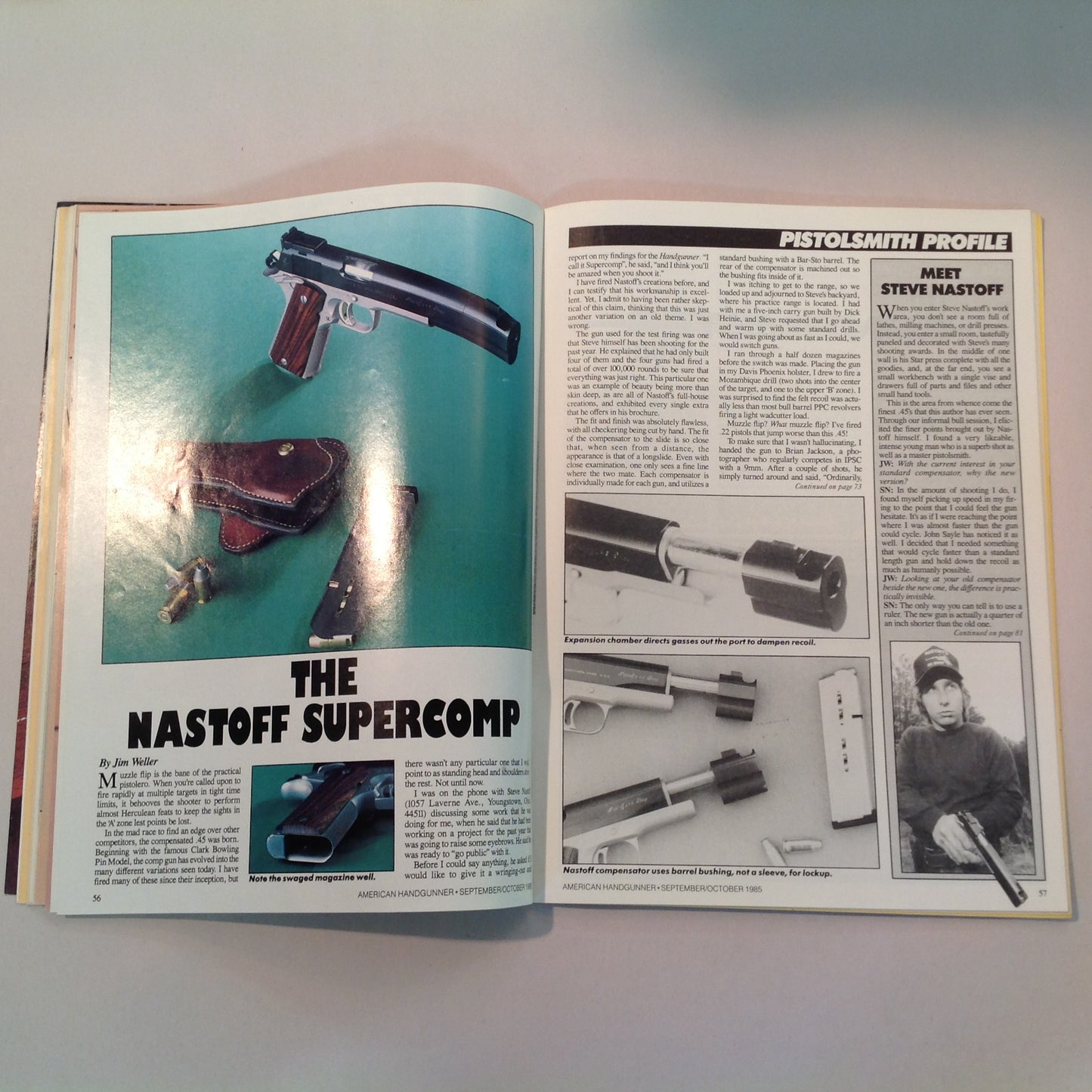 Vintage Sep/Oct 1985 American Handgunner Magazine Steel Challenge Profile Jo Anne Hall Detonics Pocket Nine Davis Windmaster