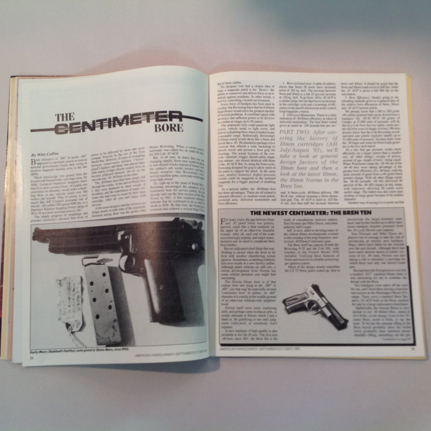 Vintage Sep/Oct 1985 American Handgunner Magazine Steel Challenge Profile Jo Anne Hall Detonics Pocket Nine Davis Windmaster