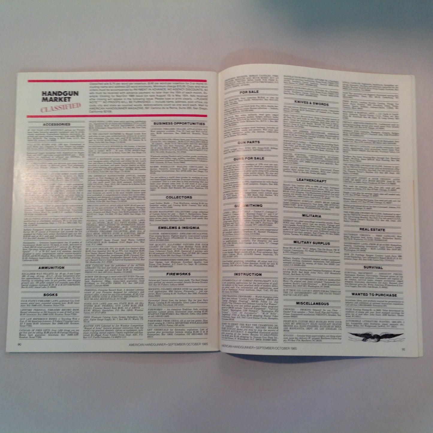 Vintage Sep/Oct 1985 American Handgunner Magazine Steel Challenge Profile Jo Anne Hall Detonics Pocket Nine Davis Windmaster