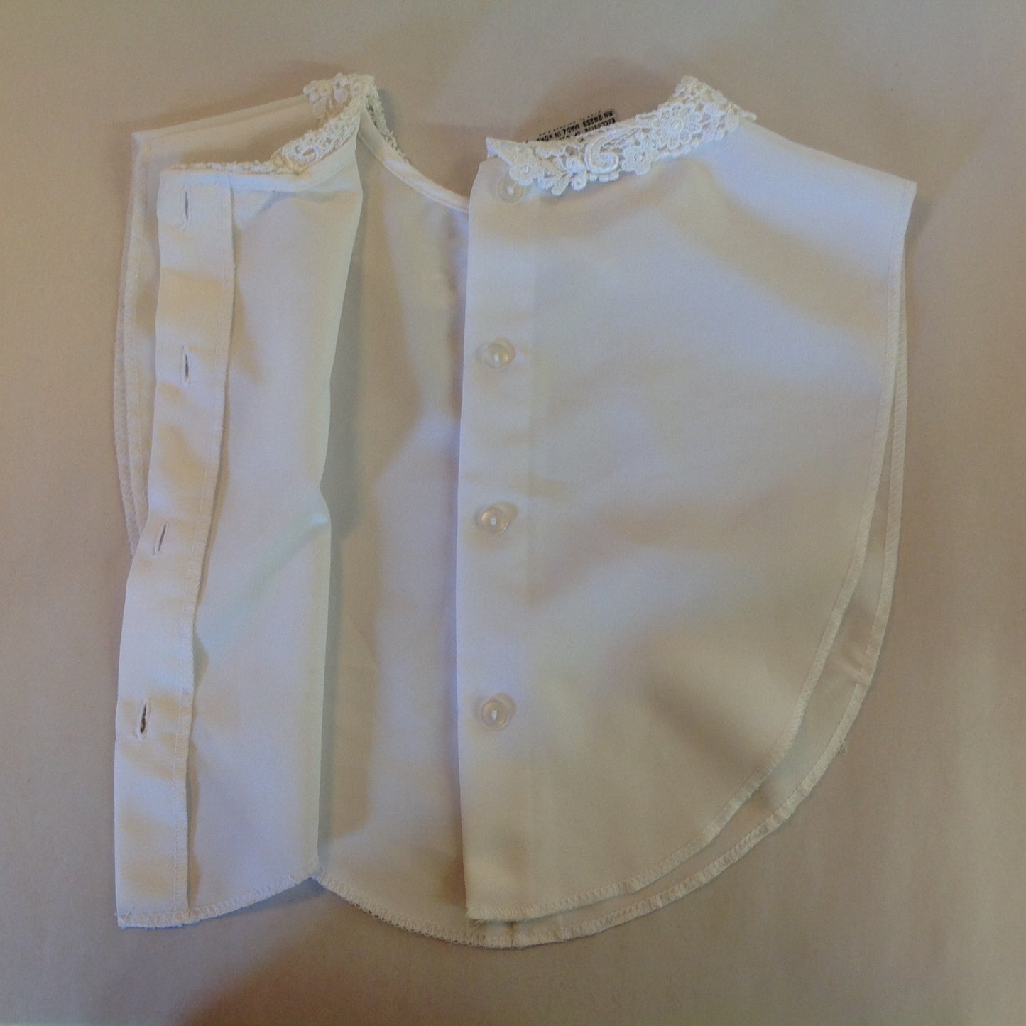 Vintage 1970's Specialty House Dickey Polyester Lace Collar Button-Up