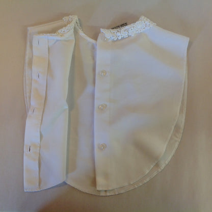 Vintage 1970's Specialty House Dickey Polyester Lace Collar Button-Up