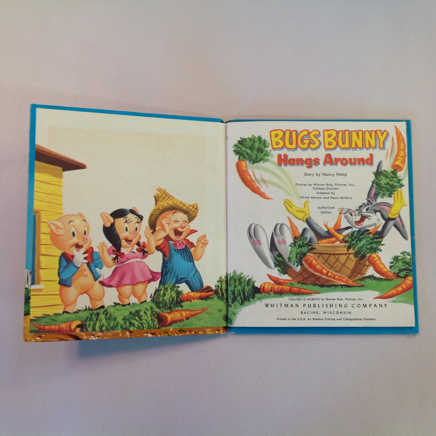 Vintage 1962 Children's Hardcover Bugs Bunny Hangs Around Whitman Tell-A-Tale