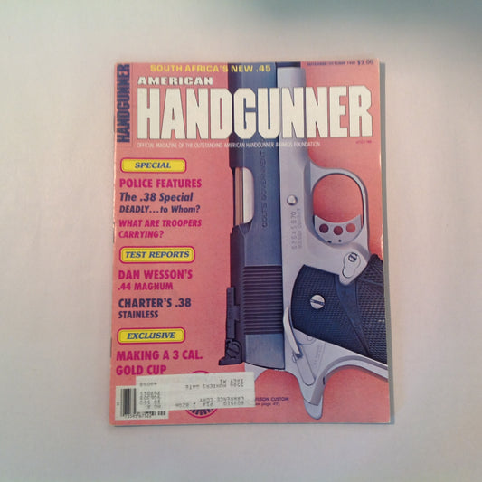 Vintage Sep/Oct 1981 American Handgunner Magazine Police Features Dan Wesson's .44 Magnum Charter's .38