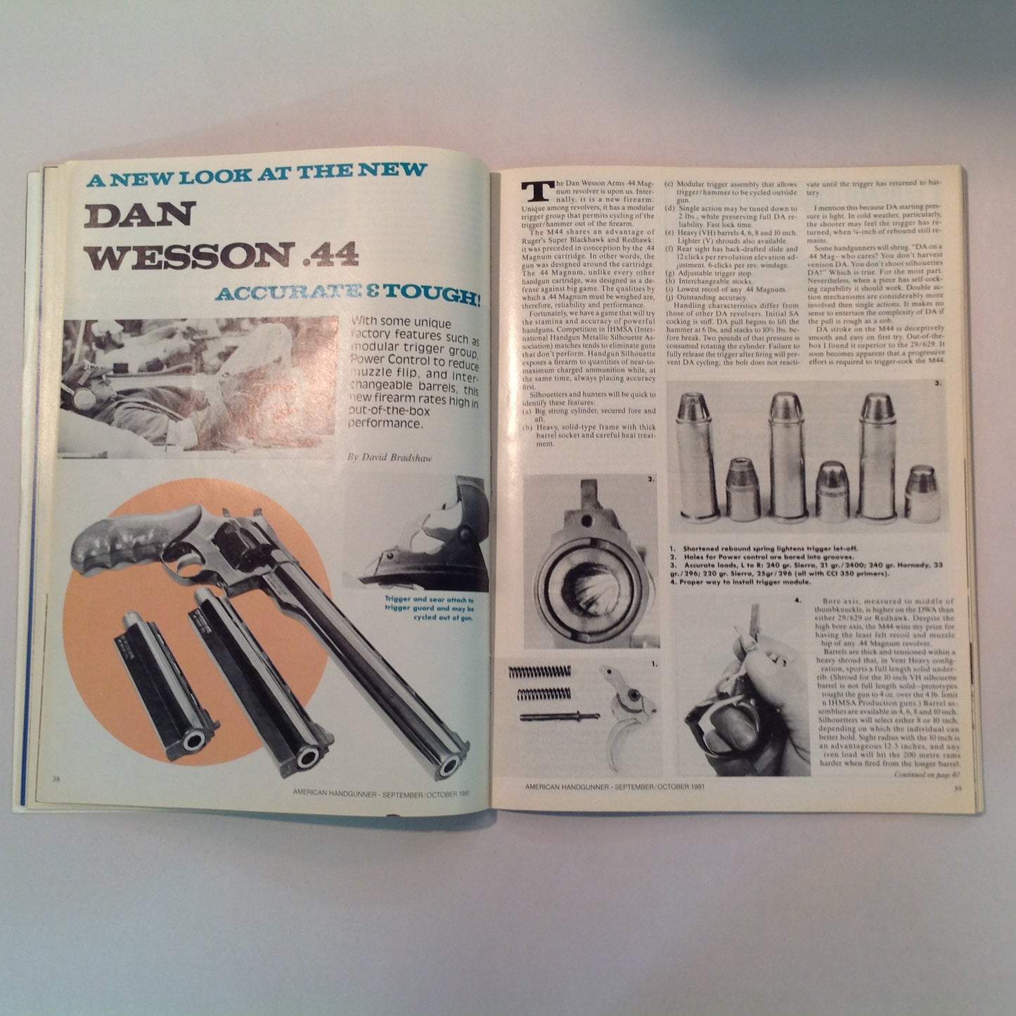Vintage Sep/Oct 1981 American Handgunner Magazine Police Features Dan Wesson's .44 Magnum Charter's .38
