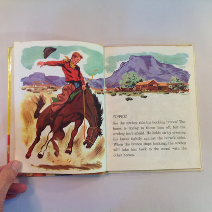 Vintage 1963 Children's Hardcover Cowboys Rand McNally Tip-Top Elf Book