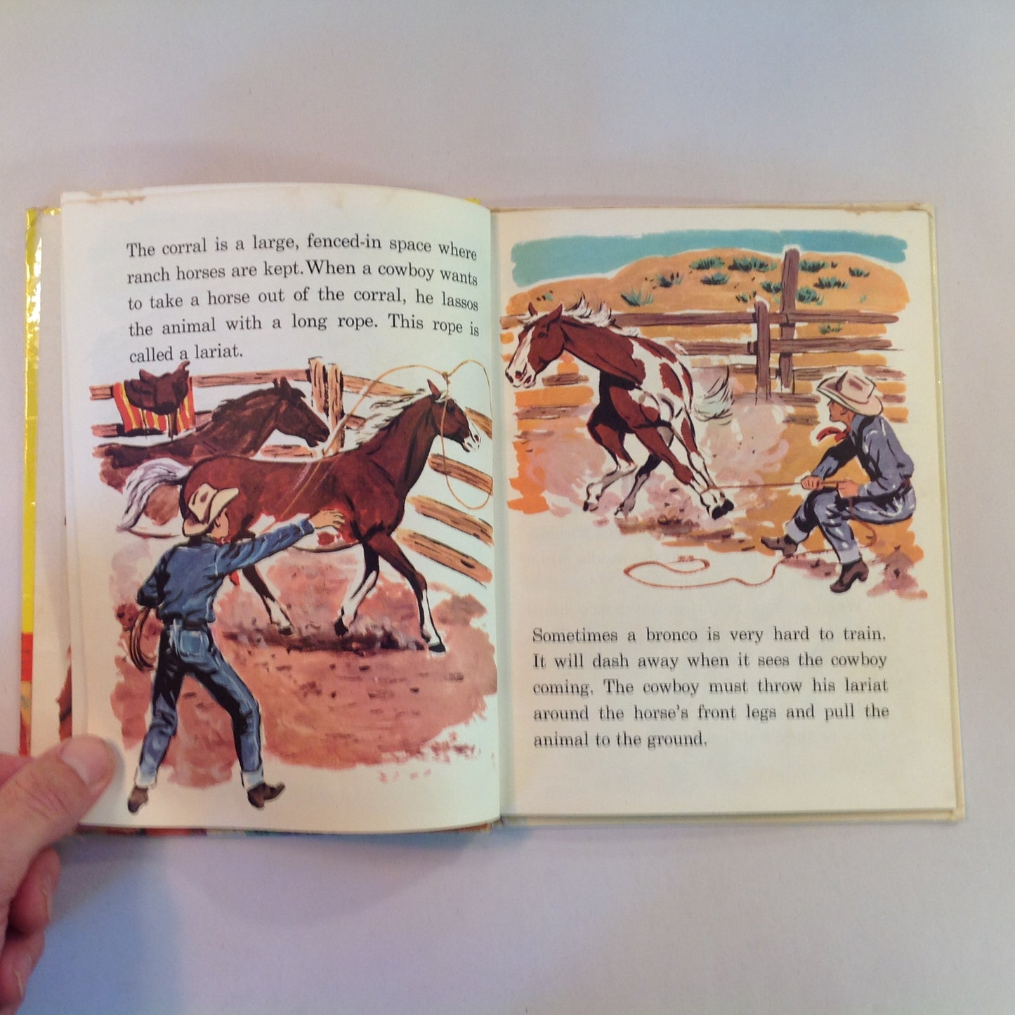 Vintage 1963 Children's Hardcover Cowboys Rand McNally Tip-Top Elf Book