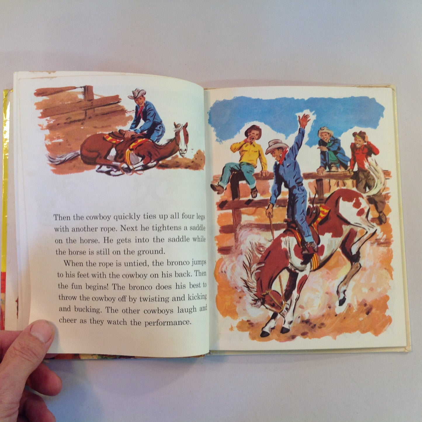 Vintage 1963 Children's Hardcover Cowboys Rand McNally Tip-Top Elf Book