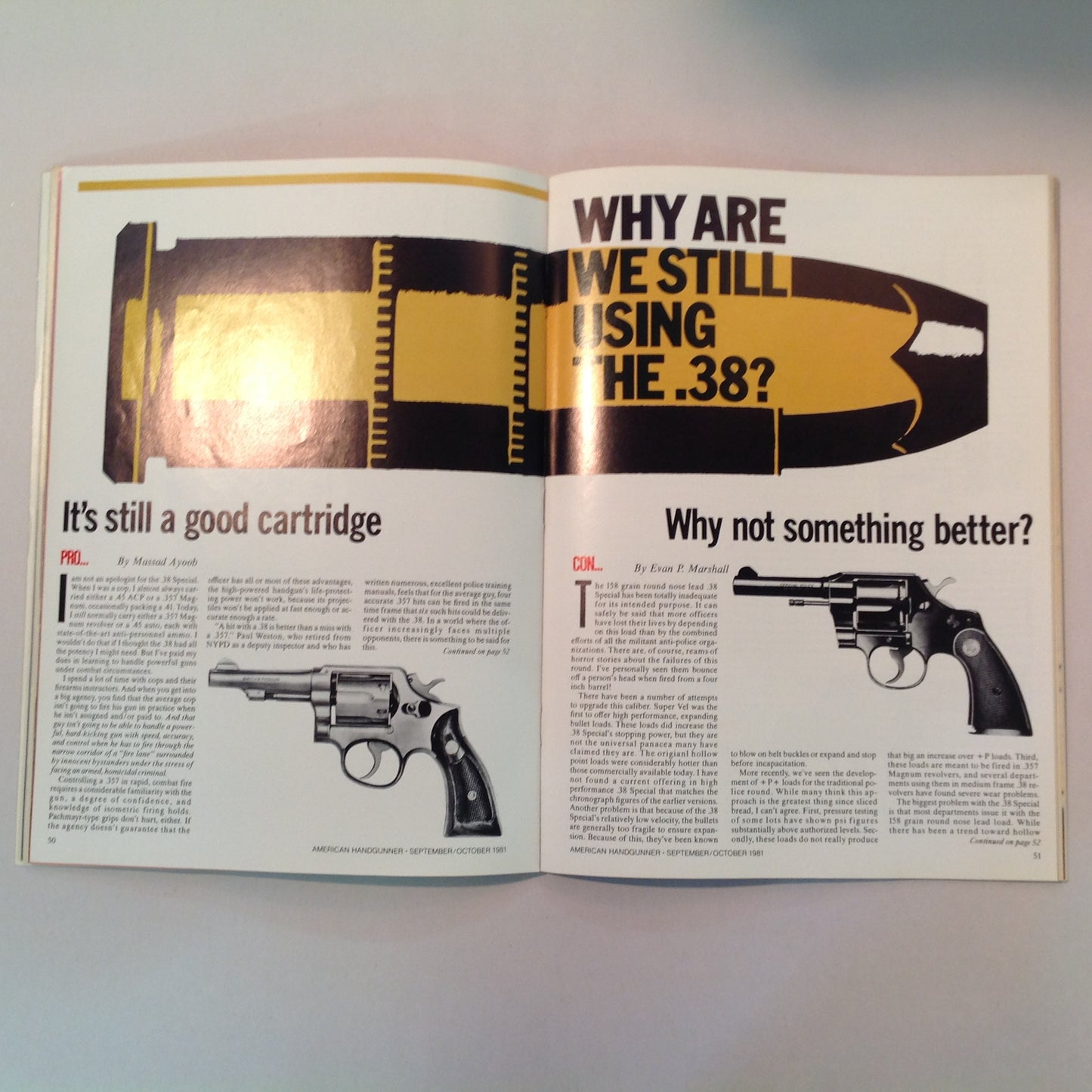 Vintage Sep/Oct 1981 American Handgunner Magazine Police Features Dan Wesson's .44 Magnum Charter's .38