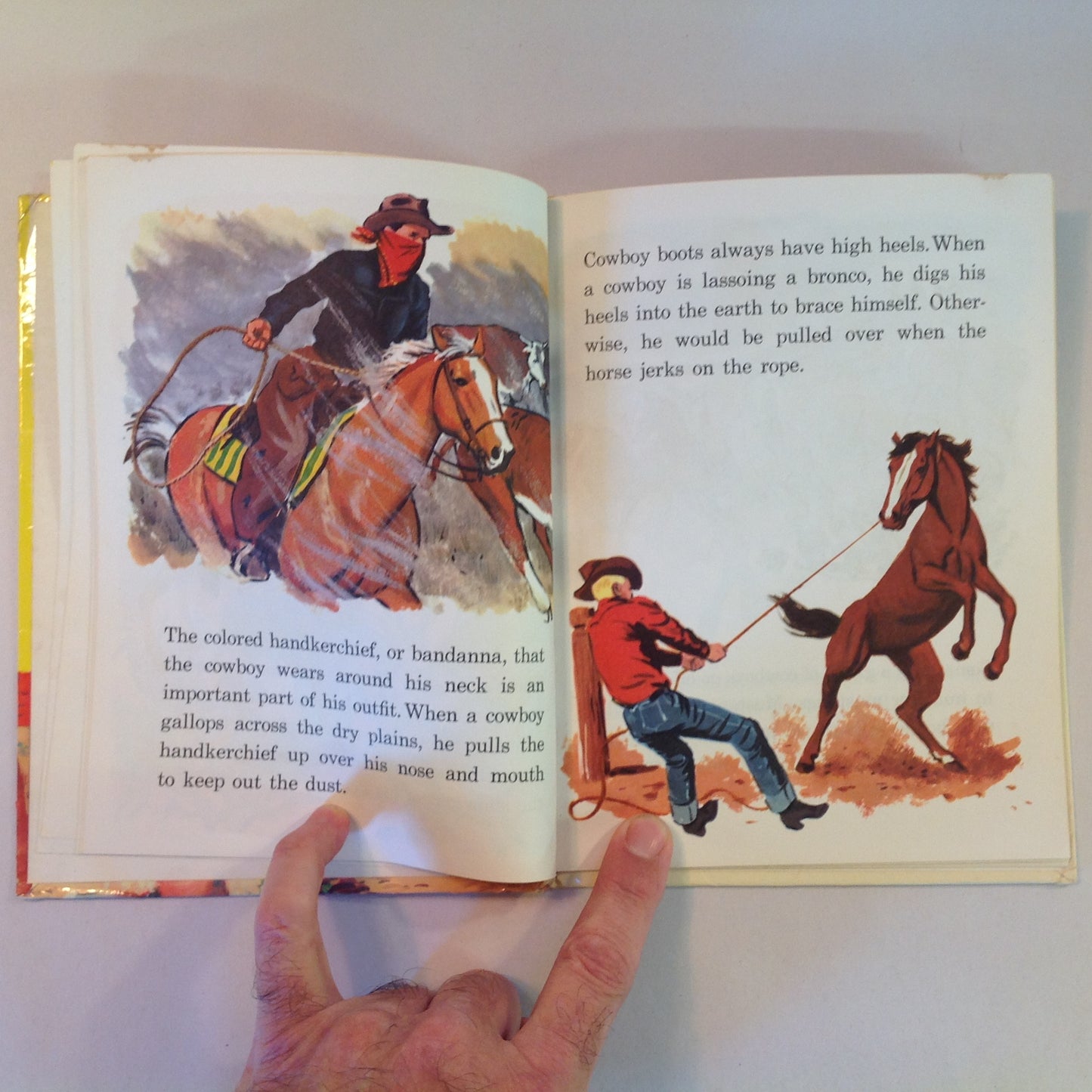 Vintage 1963 Children's Hardcover Cowboys Rand McNally Tip-Top Elf Book