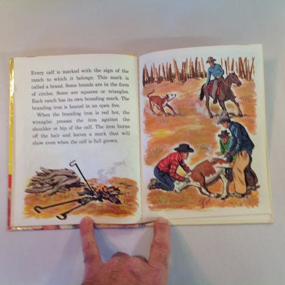 Vintage 1963 Children's Hardcover Cowboys Rand McNally Tip-Top Elf Book