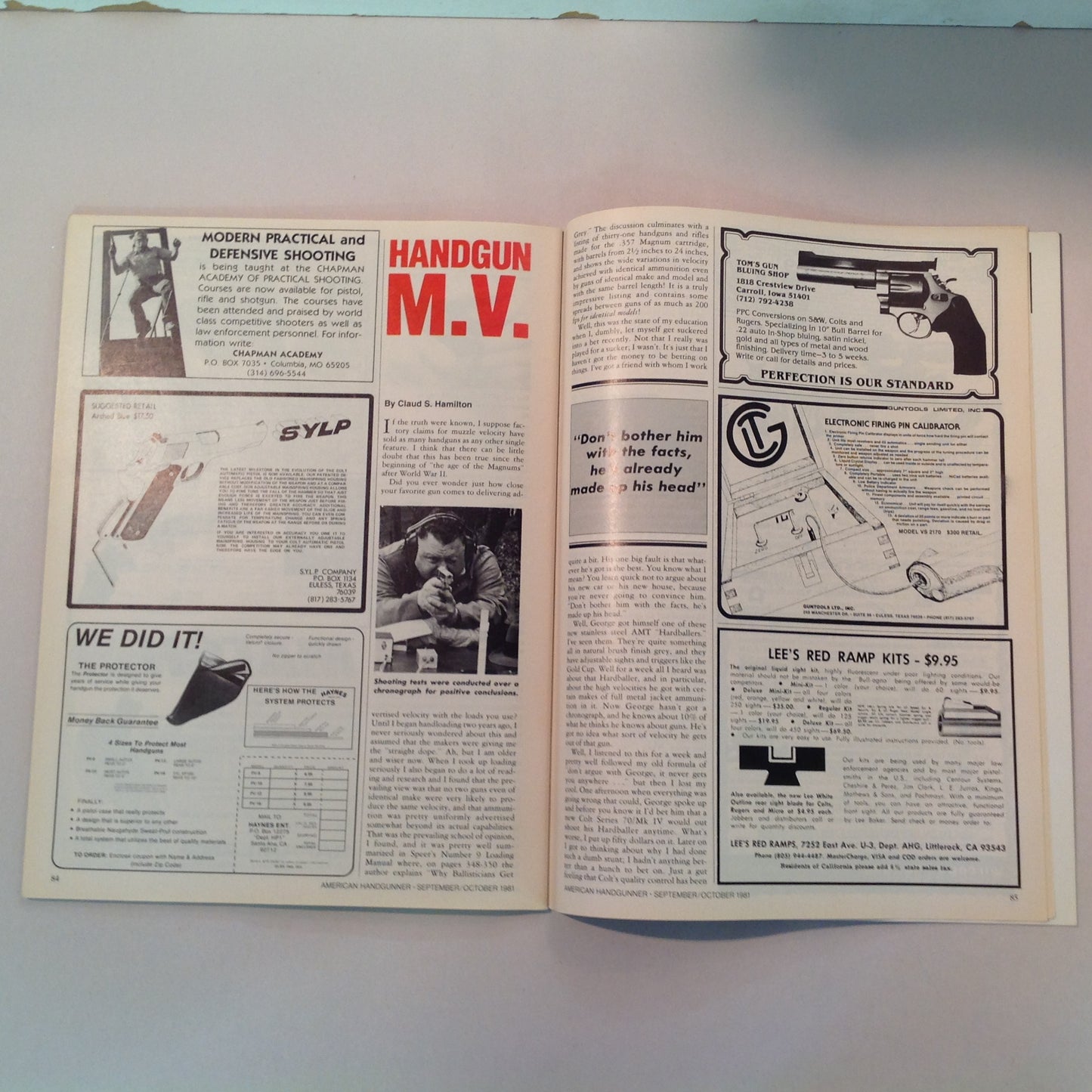 Vintage Sep/Oct 1981 American Handgunner Magazine Police Features Dan Wesson's .44 Magnum Charter's .38