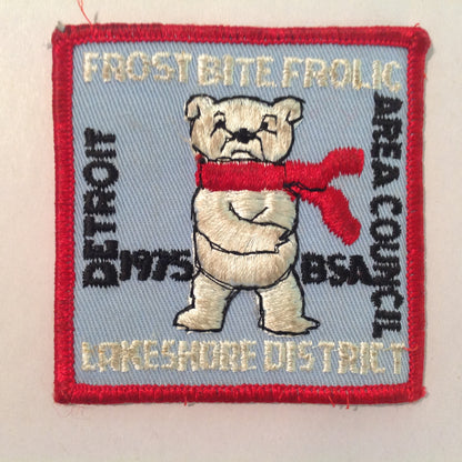 Vintage BSA Boys Scouts of America Patch DAC Frost Bite Frolic 1975 Lakeshore District