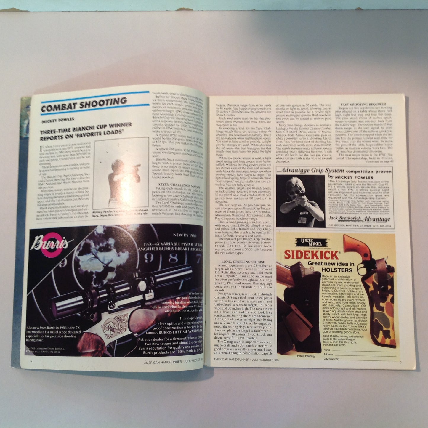 Vintage Jul/Aug 1983 American Handgunner Magazine Special Features For Handloaders Hammerli M152 World's Biggest Handgun Shoot