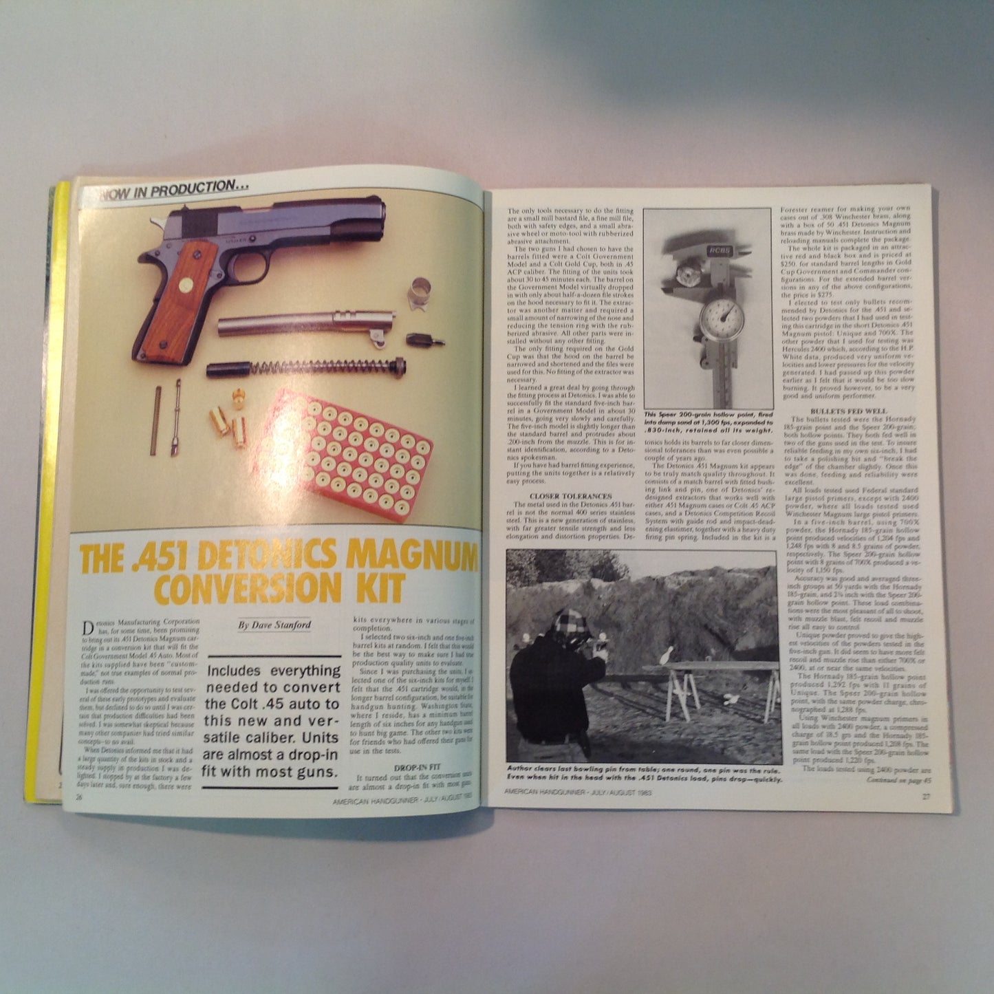 Vintage Jul/Aug 1983 American Handgunner Magazine Special Features For Handloaders Hammerli M152 World's Biggest Handgun Shoot