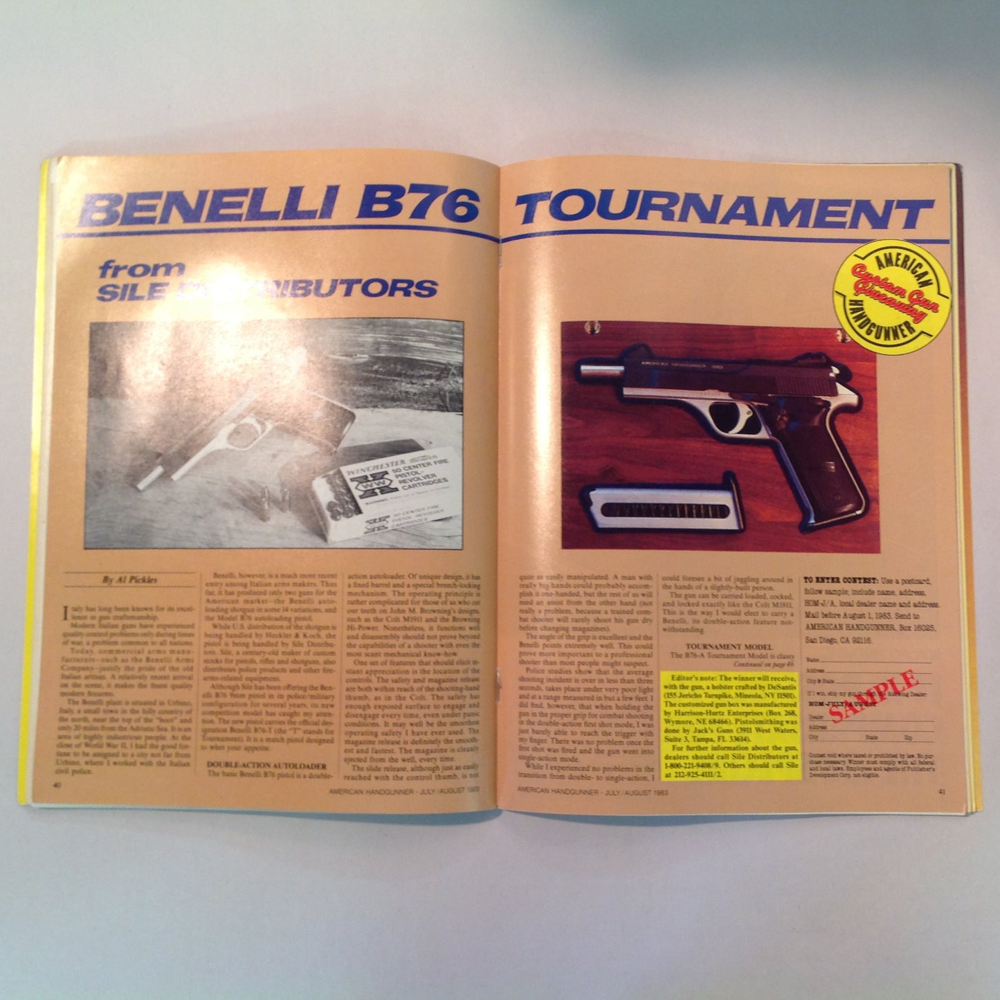 Vintage Jul/Aug 1983 American Handgunner Magazine Special Features For Handloaders Hammerli M152 World's Biggest Handgun Shoot