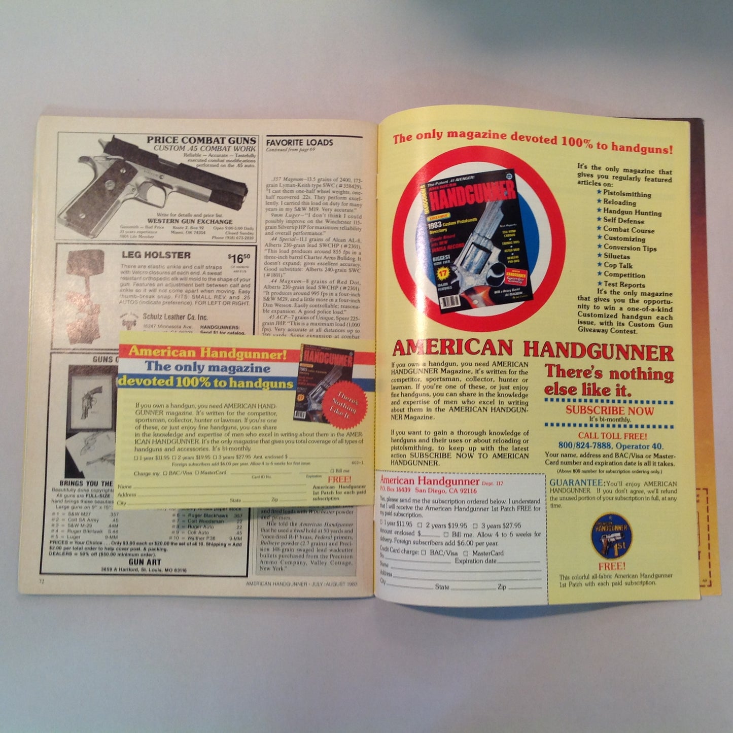 Vintage Jul/Aug 1983 American Handgunner Magazine Special Features For Handloaders Hammerli M152 World's Biggest Handgun Shoot