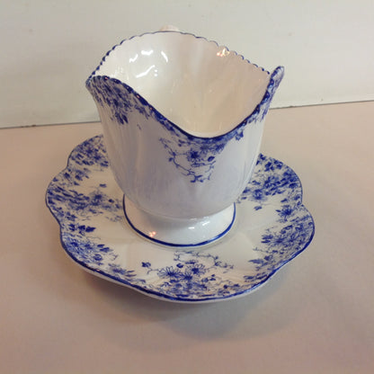 Antique Shelley Dainty Blue 2 Piece Gravy Boat and Platter