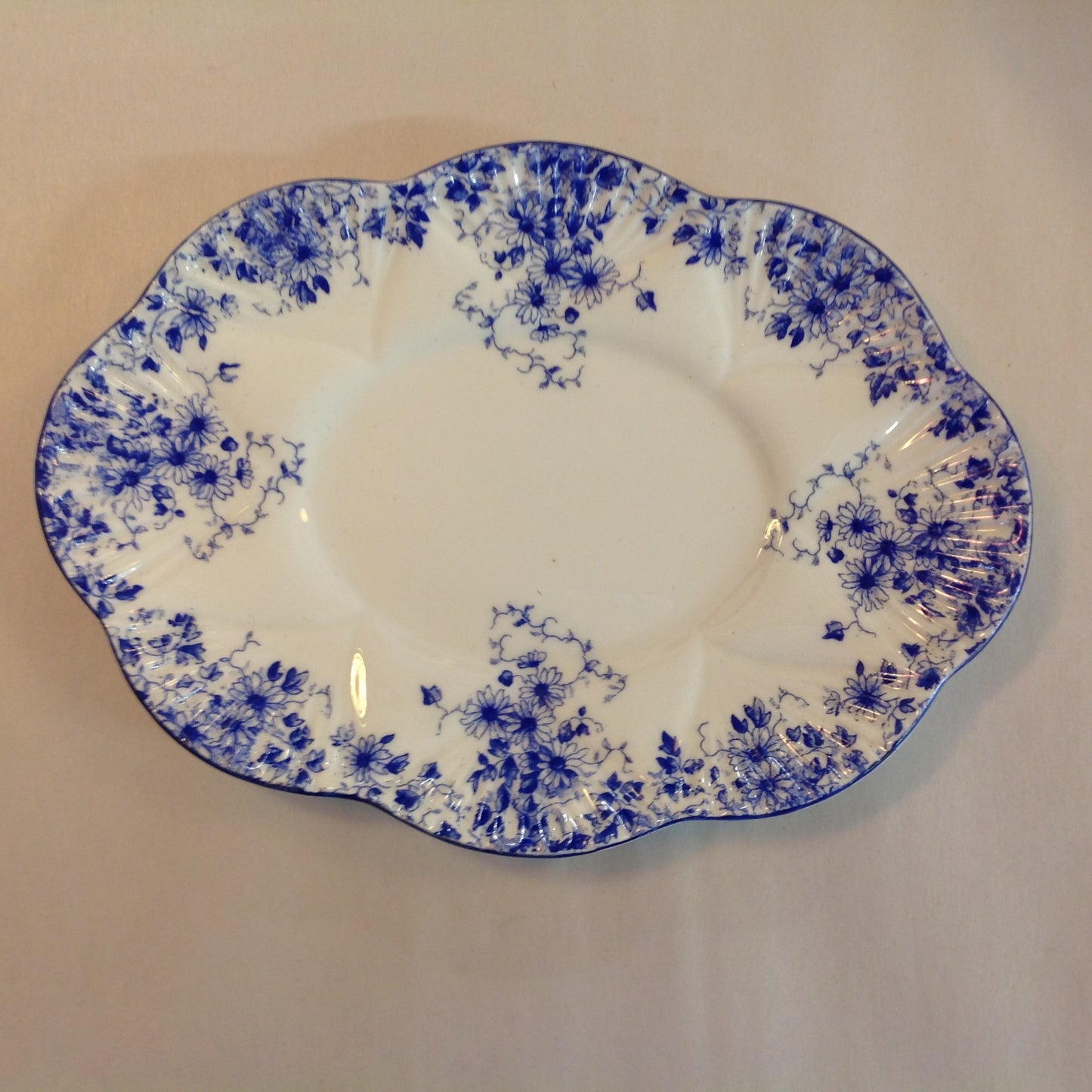 Antique Shelley Dainty Blue 2 Piece Gravy Boat and Platter