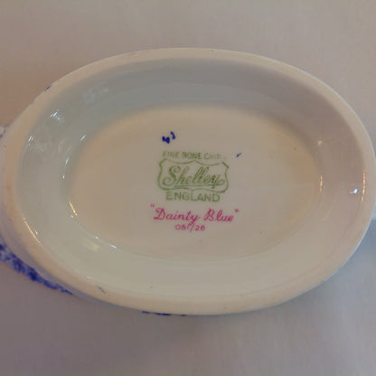 Antique Shelley Dainty Blue 2 Piece Gravy Boat and Platter