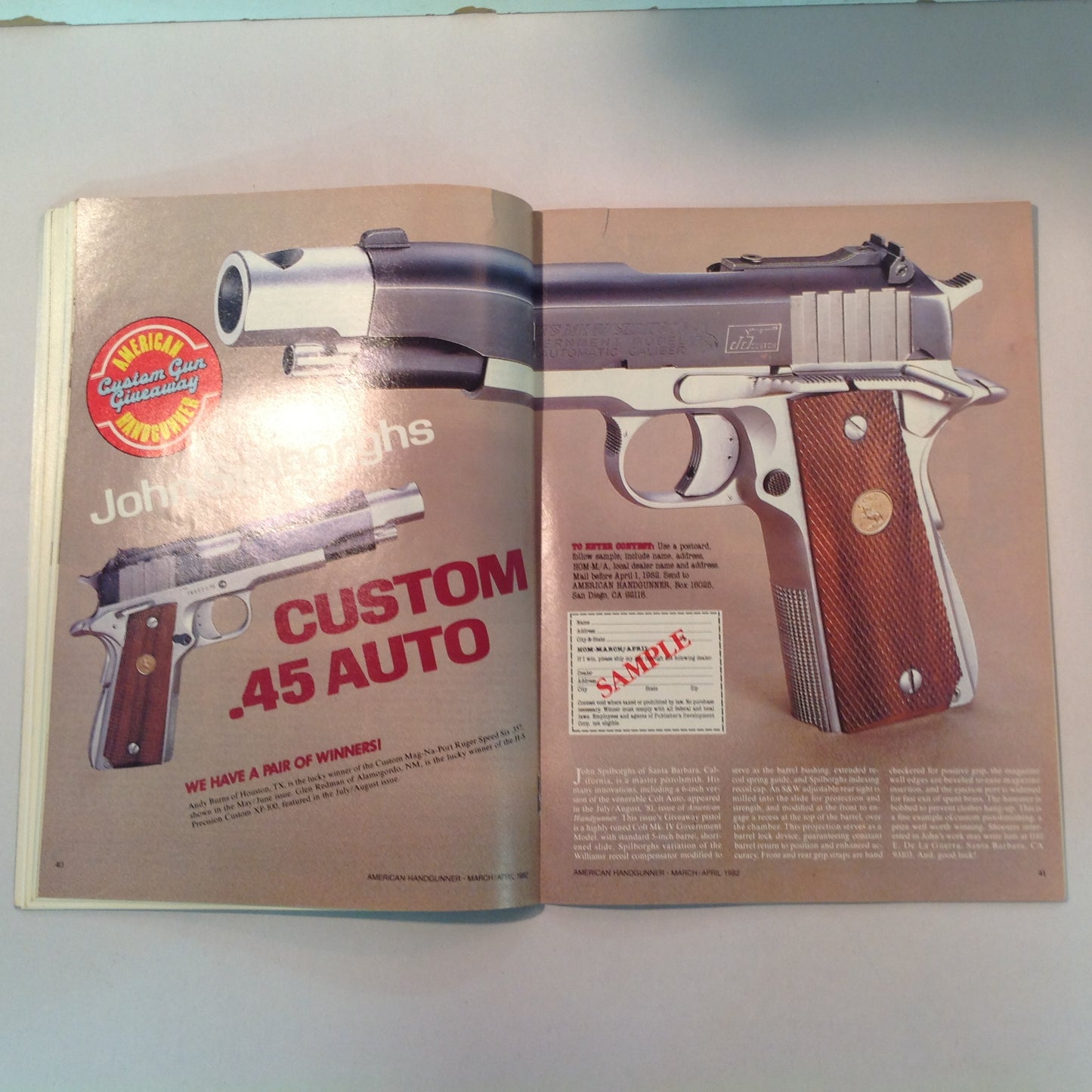 Vintage Mar/Apr 1982 American Handgunner Magazine Junkyard Dog Loads The Superbullet Hammerli 232 Let's Talk Basic Pistol