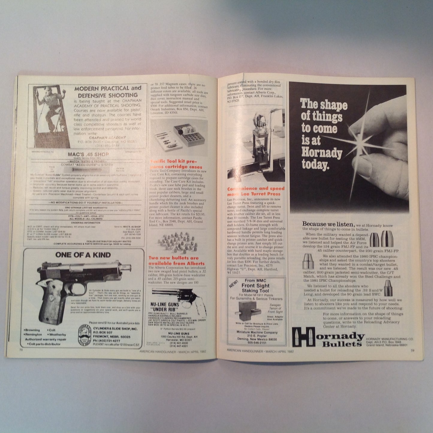 Vintage Mar/Apr 1982 American Handgunner Magazine Junkyard Dog Loads The Superbullet Hammerli 232 Let's Talk Basic Pistol