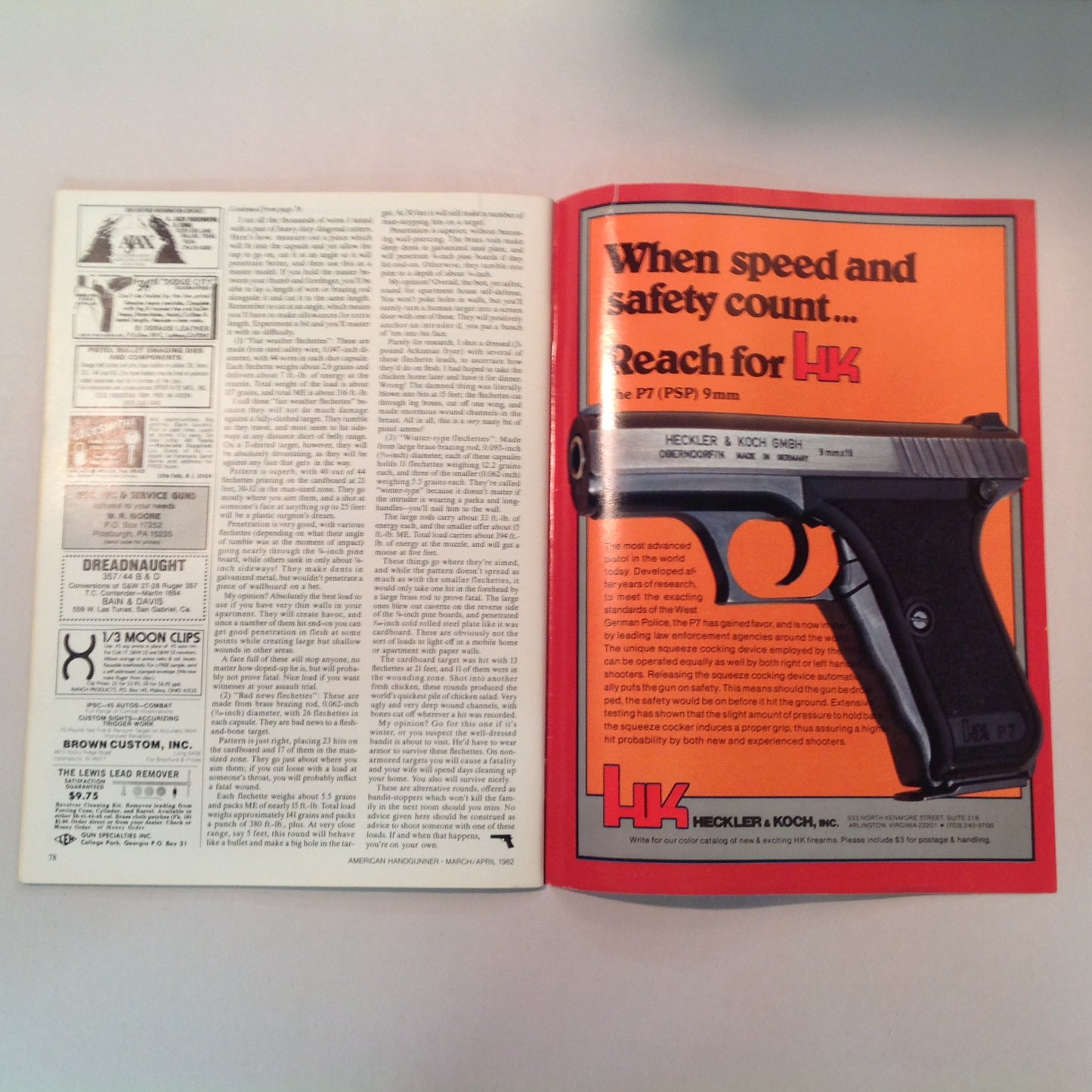 Vintage Mar/Apr 1982 American Handgunner Magazine Junkyard Dog Loads The Superbullet Hammerli 232 Let's Talk Basic Pistol