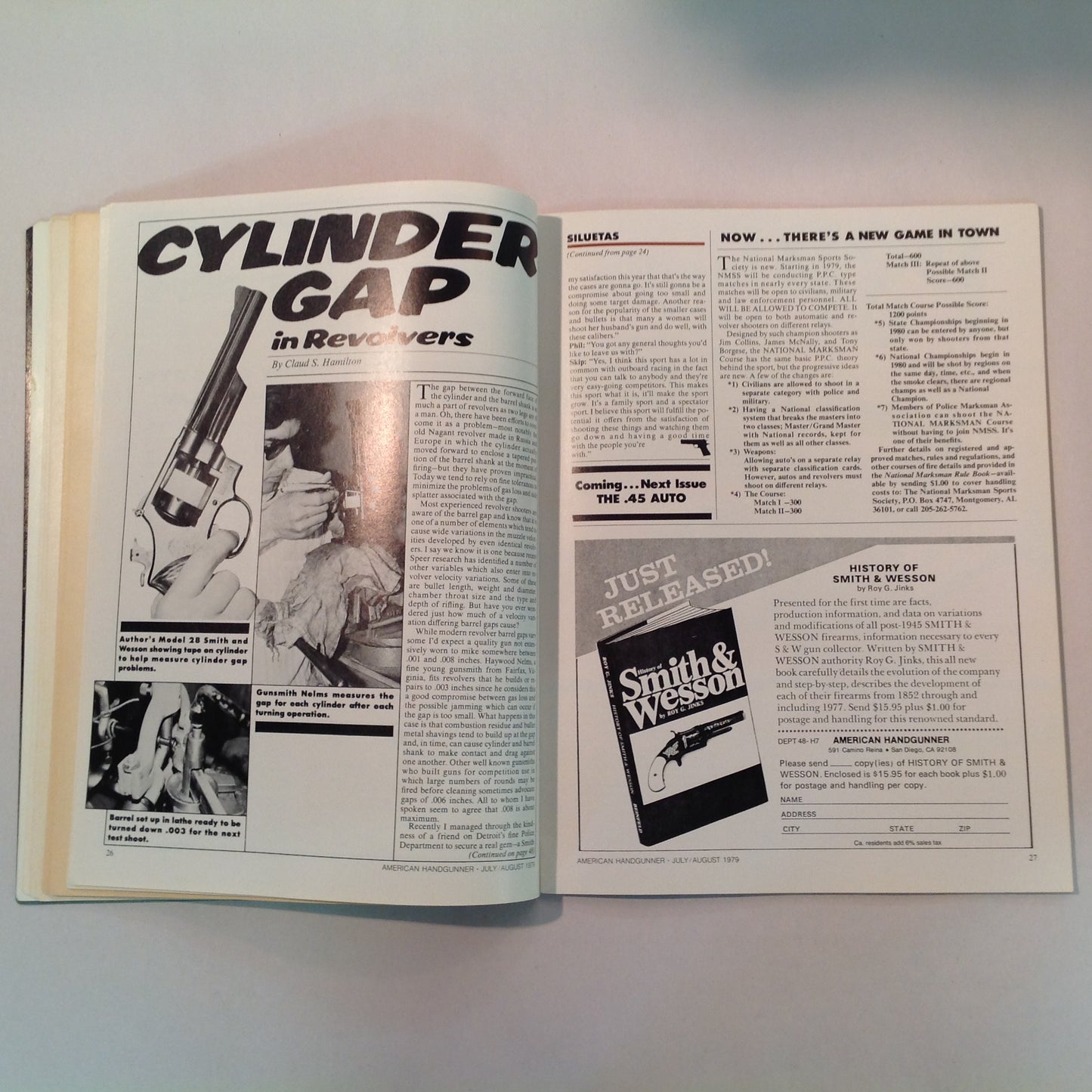 Vintage Jul/Aug 1979 The American Handgunner Magazine .357 NOT For Big Game Bianchi's Blue Steel and Gun Leather Test Reports