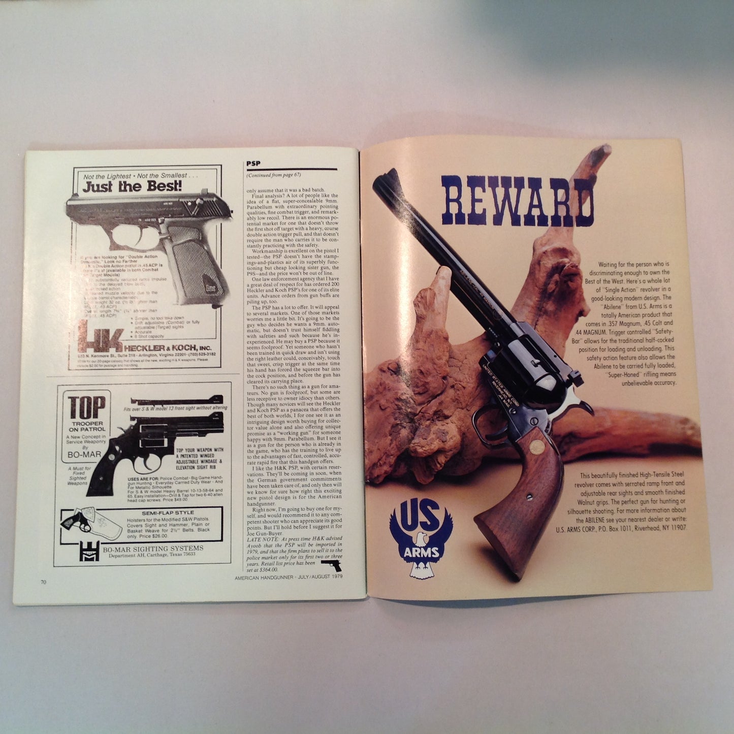 Vintage Jul/Aug 1979 The American Handgunner Magazine .357 NOT For Big Game Bianchi's Blue Steel and Gun Leather Test Reports