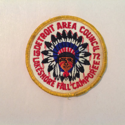 Vintage BSA Boy Scouts America Patch 1972 Lakeshore Fall Camporee DAC Chief's Head