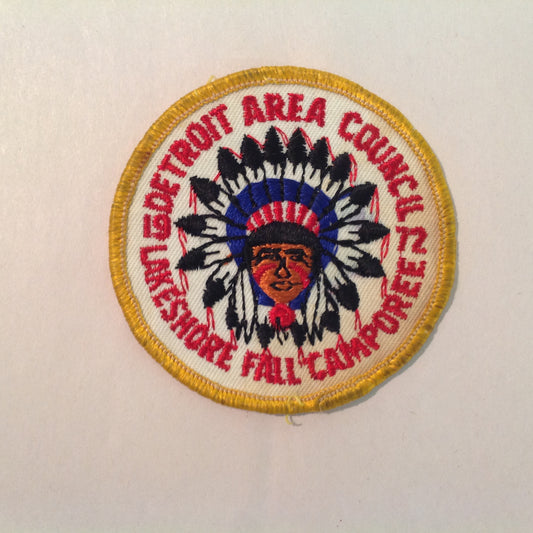 Vintage BSA Boy Scouts America Patch 1972 Lakeshore Fall Camporee DAC Chief's Head