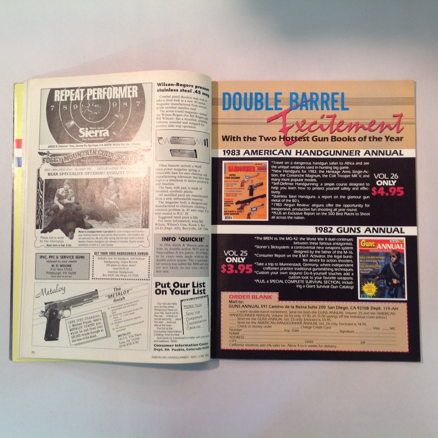 Vintage May/Jun 1983 American Handgunner Magazine Service Pistol Controversy PPC Revolvers Coonan .357 Auto Pistol Dump the .38 Special?