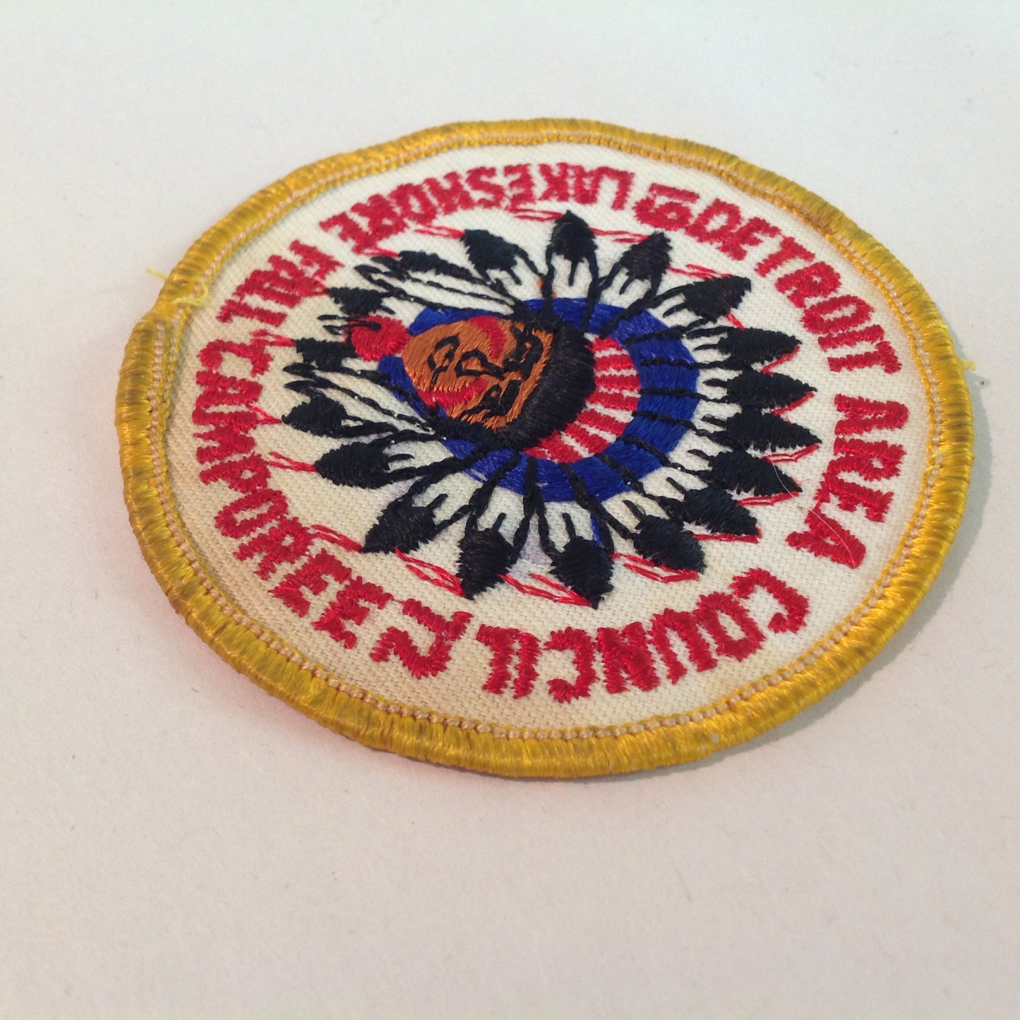 Vintage BSA Boy Scouts America Patch 1972 Lakeshore Fall Camporee DAC Chief's Head